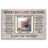 Personalized Canvas Prints, 51st Anniversary Photo Gift For Couples, When I Say I Love You More